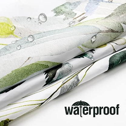Gibelle Sage Green Eucalyptus Shower Curtain, Floral Print, 108x72