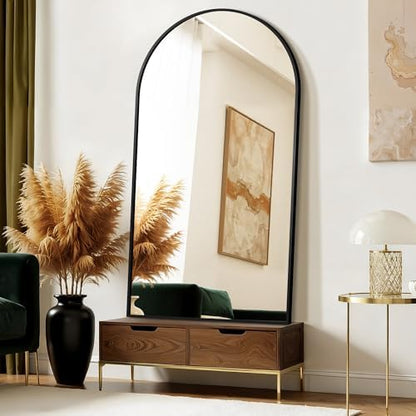 FICTOR 30" x 55" Arched Bathroom Vanity Mirror for Over Sink, Black