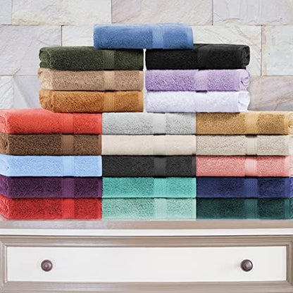 SUPERIOR Egyptian Cotton Plush & Absorbent, Face Towel Set of 6, Turquoise