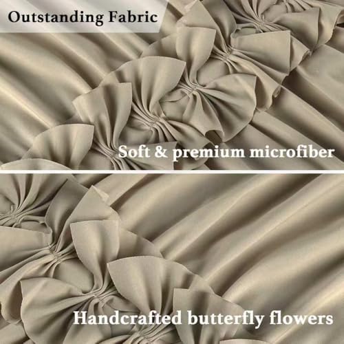 Homechoice Decor Taupe Ruffle Shower Curtain 72" W x 72" H
