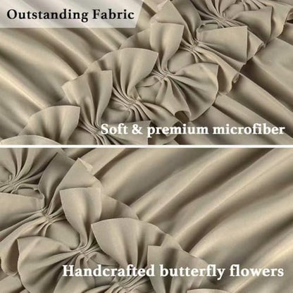 Homechoice Decor Taupe Ruffle Shower Curtain 72" W x 72" H