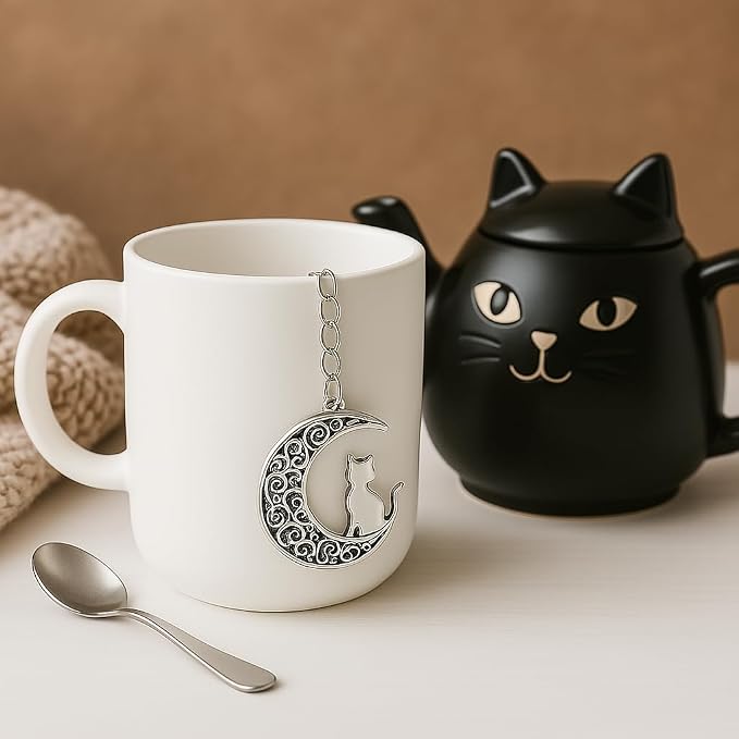 Moon Cat Tea Infuser Mesh Ball for Tea Brewing in Cup