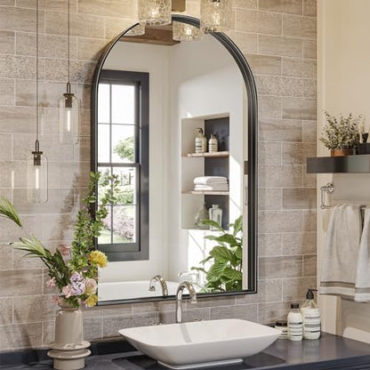 Brightify Arched Mirror, 24 x 40 Inch Black Arch Mirror