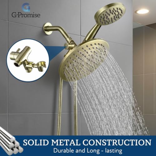 G-Promise Solid Metal Shower Head Diverter with Holder 3-Way