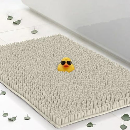 Chenille Bath Mats 47"x21", Plush Absorbent Quick Dry, Soft & Machine Washable, Non Slip Carpet for Bathroom, Thick Bathroom Rugs, Shower Restroom Rug Mat, Alfombras De Bano, Bathrugs