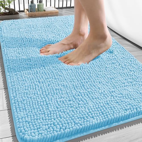 OLANLY Bathroom Rugs 34x21, Extra Soft Absorbent Chenille Bath Rugs