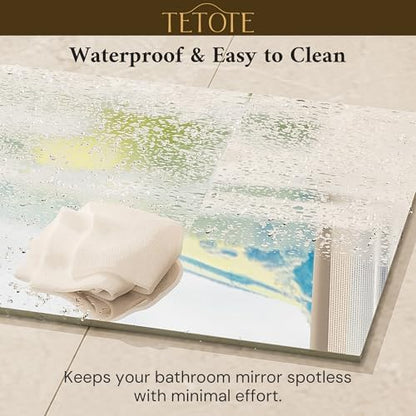 TETOTE 48" x 36" Frameless Bathroom Mirrors for Over Sink Wall-Mounted Vanity Mirror for Bedroom, Living Room, Entryway, Gym, Horizontal/Vertical