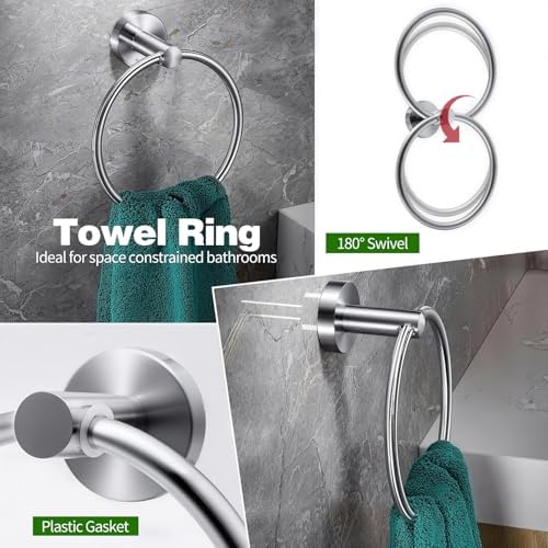 10pcs Brushed Nickel Retractable Bathroom Hardware Set