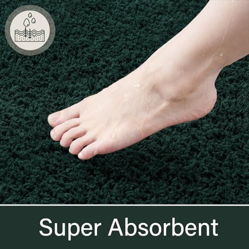 LOCHAS Bathroom Rug Runner 24x70 Inch, Bath Rugs Non Slip, Hunter Green