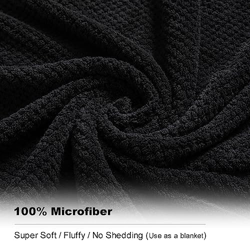 Extra Large Bath Towel Sheet Set 35x70 Inches - Oversized Bath Towels Set,Jumbo Large Microfiber - Quick Dry, Lightweight,Super Soft,Highly Absorbent Towel Set for Bathroom,Hotel,SPA,Pack of 4 (Black)