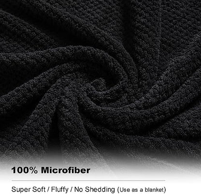 Extra Large Bath Towel Sheet Set 35x70 Inches - Oversized Bath Towels Set,Jumbo Large Microfiber - Quick Dry, Lightweight,Super Soft,Highly Absorbent Towel Set for Bathroom,Hotel,SPA,Pack of 4 (Black)