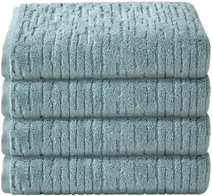 SKL Home CloudSoft 100% Cotton Luxury 4-Piece Bath Towel Set, Teal