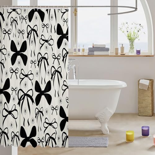 jejeloiu Cute Bowknot Shower Curtain 72"x72" Bathroom