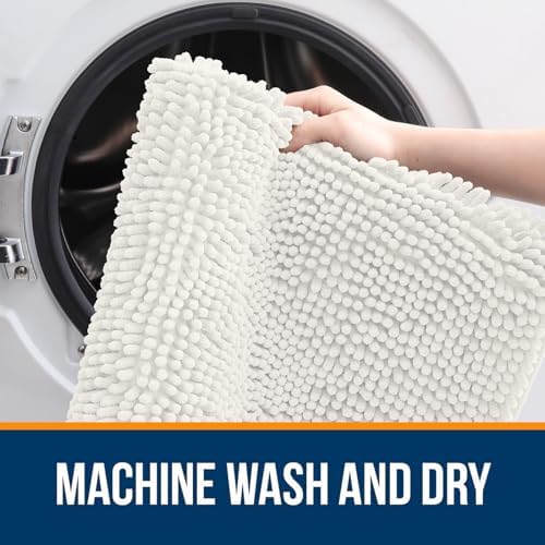 OLANLY Bathroom Rugs 36x24, Extra Soft Absorbent Chenille Bath Rugs