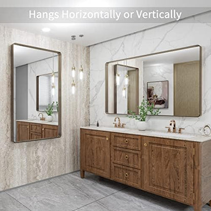 LOAAO 48"X30" Bronze Bathroom Mirror
