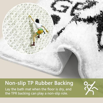 Get Naked Bathroom Rugs - Funny Bath Mats Non Slip Cute Carpet for Bathroom Floor Decor Water Absorbent Bath Rugs for Sink Bathtub and Shower White 24" x 36"