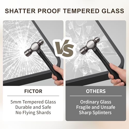 FICTOR Bathroom Mirror for Over Sink, 24"x36" Vanity Mirror for Wall, Black