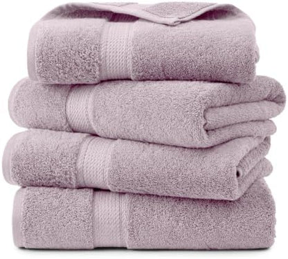 Superior Egyptian Cotton Plush & Absorbent, Bath Towel Set of 4, Purple