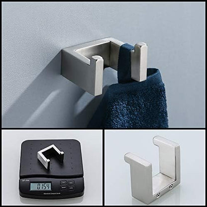4 Pieces Bathroom Hardware Accessories Set Towel Bar Towel Holder Robe Hook Toilet Paper Holder Stainless Steel,Q8-P4BR