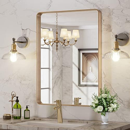 LOAAO 22"X30" Gold Bathroom Mirror