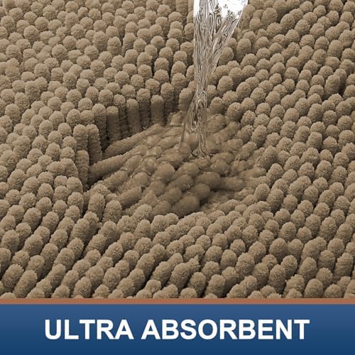 Smiry Toilet Rugs U-Shaped 24x20, Extra Soft Absorbent Contoured Bath Mat