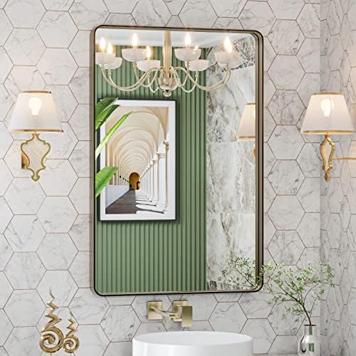 LOAAO 24"X32" Bronze Bathroom Mirror for Vanity