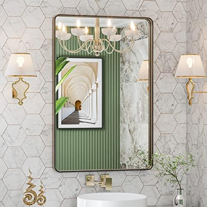 LOAAO 24"X32" Bronze Bathroom Mirror for Vanity