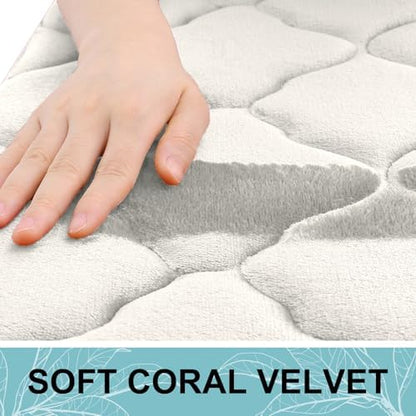 OLANLY Memory Foam Bath Mat Rug 36x24, Ultra Soft Bathroom Rugs, Cream