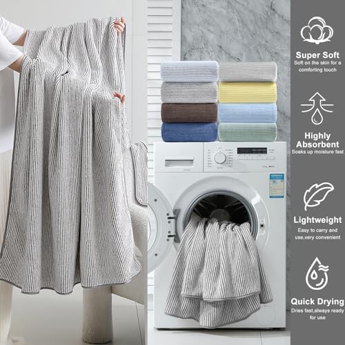 4 Piece Bath Towel Set 35"x70"Oversized Bath Towel for Bathroom Ultra Soft Fluffy Extra Large Bath Sheet Luxury Premium Bathroom Towel Highly Absorbent Quick Dry Shower Towel for Hotel Spa,Brown White