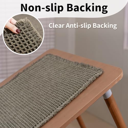 Waffle Bath Mat, Boho Bathroom Rugs Non Slip Washable, 18" x 30"