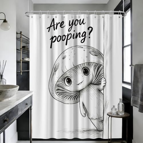 Extra Tall Shower Curtain XL Funny Mushroom Kids, 70 x 84 Inchs