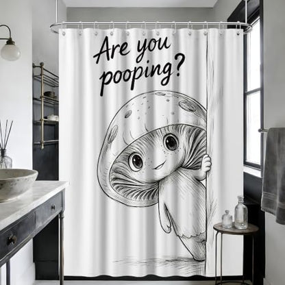 Extra Tall Shower Curtain XL Funny Mushroom Kids, 70 x 84 Inchs