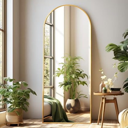 Dewfig Mirror Full Length, 64"X21" Arched Floor Mirror, Gold