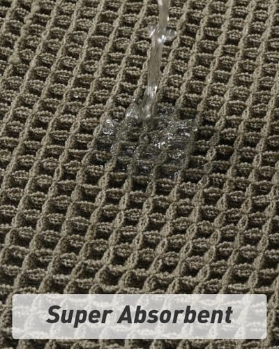Upgraded Waffle Bath Mat Set of 2 Absorbent Non Slip Bathroom Mat 17" x 24"