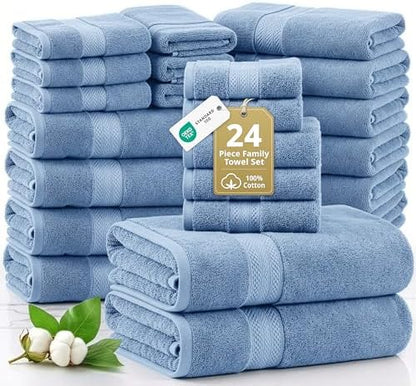 LANE LINEN Towel Set for Bathroom Soft Absorbent Quick Dry - Allure