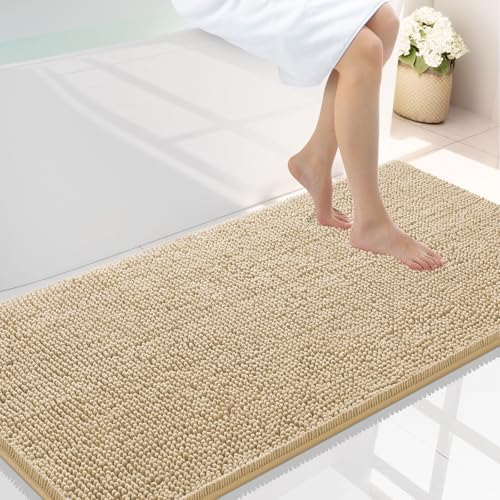 Smiry Bathroom Rugs 44X24, Luxury Chenille Extra Soft Absorbent Bath Mat