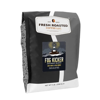 Fresh Roasted Coffee, Fog Kicker Whole Bean Coffee, Light Roast, Kosher, 5 lb (80 oz)