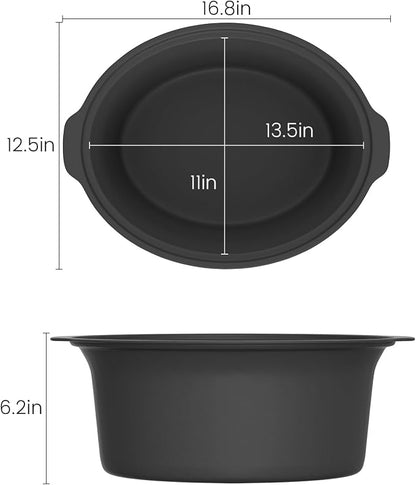 HOMECOOKIN Slow Cooker, Extra Large 10 Quart Programmable Slow Cookers with Timer, Dishwasher Safe Glass Lid & Crock, Kitchen Appliance for Families and Gatherings, Stainless Steel
