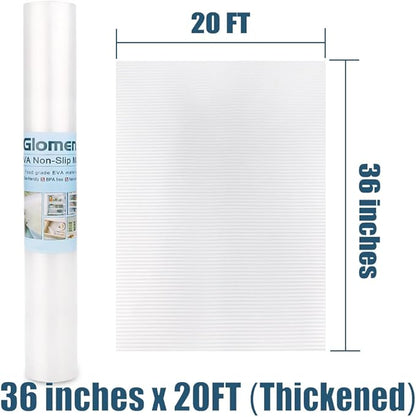 Shelf Liner, Non-Slip Cabinet Liner, Washable Oil-Proof for Kitchen Cabinet, Shelves, Refrigerator, Storage, Desks, 36 Inches x 20 FT, Non Adhesive Drawers Liner… (36 Inches x 20 FT, Thickened)