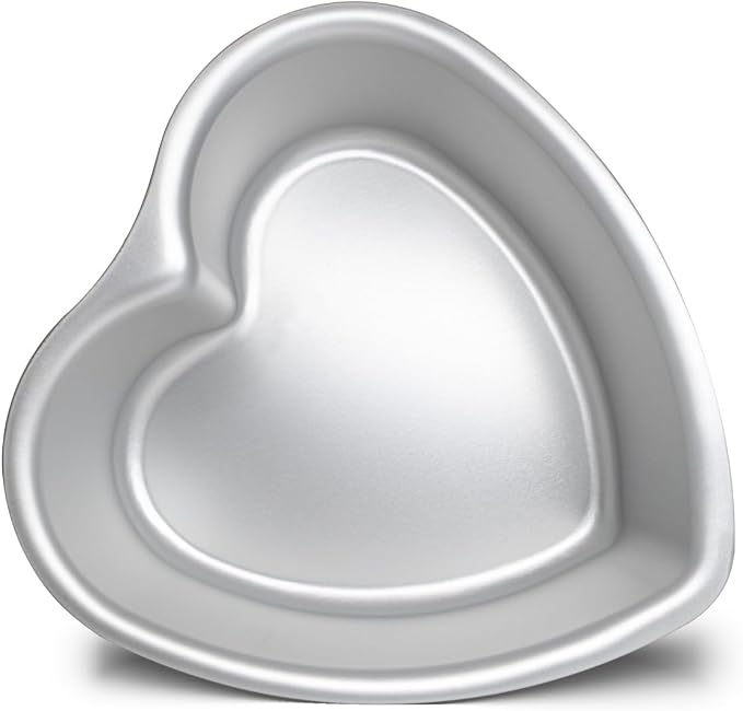 6 3 Inch Heart Shape Cake Pan, Baking Pan,Anodized Heart Cake Pans, Aluminum Pan, For Wedding Birthday and Other Occasions Cake.silver