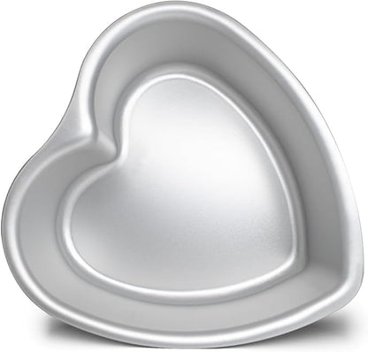 6 3 Inch Heart Shape Cake Pan, Baking Pan,Anodized Heart Cake Pans, Aluminum Pan, For Wedding Birthday and Other Occasions Cake.silver