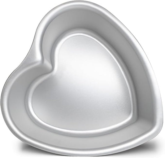 6 3 Inch Heart Shape Cake Pan, Baking Pan,Anodized Heart Cake Pans, Aluminum Pan, For Wedding Birthday and Other Occasions Cake.silver