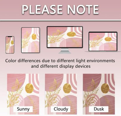 Light Pink and Gold Extra Long Shower Curtain, Tall 72X96 in