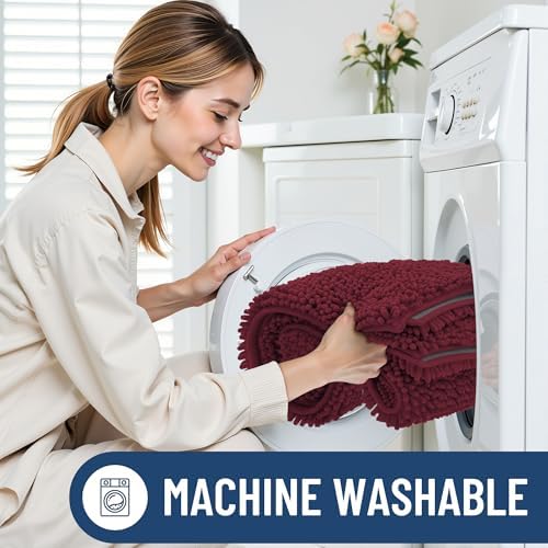 Smiry Bathroom Rugs 59X24, Luxury Chenille Extra Soft Absorbent Bath Mat