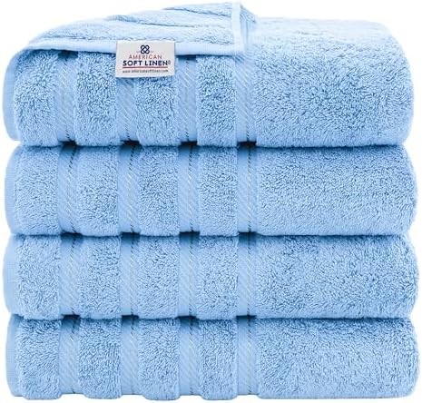 American Soft Linen 100% Cotton Luxury Turkish Towels, 4 PC Bath Towel Set