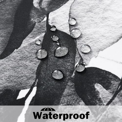 Shower Curtain Black and White Shower Curtains for Bathroom,Watercolor Leaf Shower Curtain Sets Waterproof Plant Eucalyptus Shower Curtain Leaves Bathroom Curtains 72x72 in with Hooks