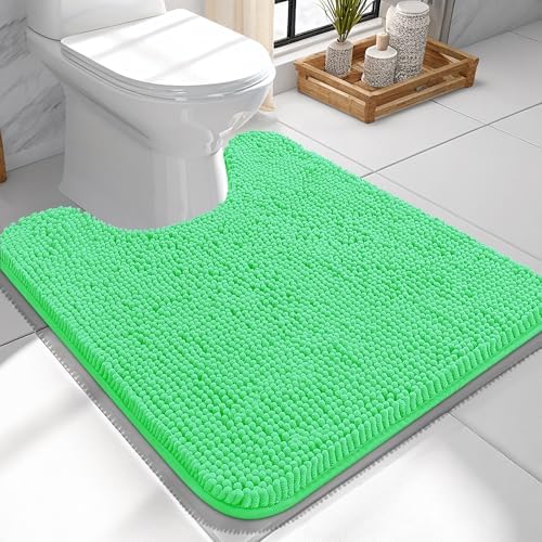 OLANLY Toilet Rugs U-Shaped 24x24, Soft Absorbent Chenille Contour Rugs