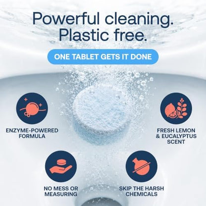 Fab Tab Toilet Bowl Cleaner Tablets, Lemon & Eucalyptus Scent, 20 Count