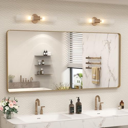 CAHRMOR 60x28 Inch Brushed Gold Mirror for Bathroom
