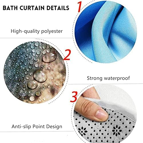 Chrainy 4pcs Pink Flowers Shower Cutain Bathroom Decor Sets with Rugs
